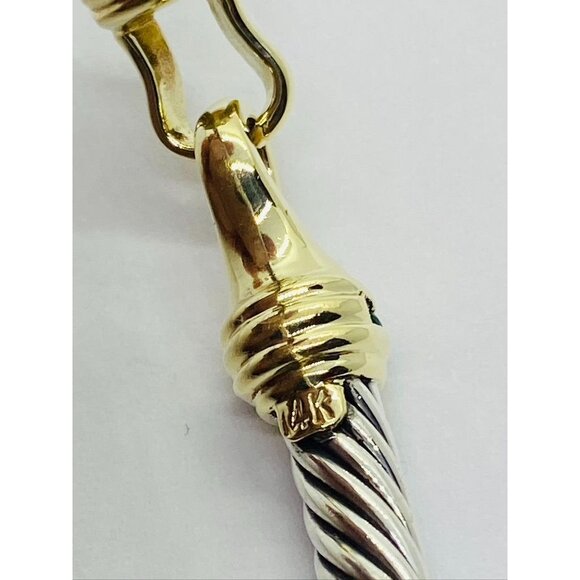 David Yurman Bracelet Sterling Silver & 14K Yellow Gold Emerald - Picture 9 of 9